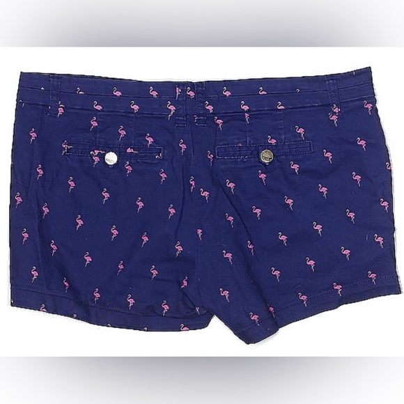 Harper Navy Shorts with Pink Flamingo Print - Picture 2 of 2